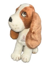 Vtg Hush Puppies 11" Plush Brown  White Basset Hound Dog Sitting Born 1958 Tag