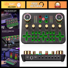 Gaming Audio Mixer with XLR Support, 48V Phantom Power, Live Sound Card for Stre