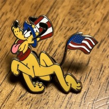 Disney Pluto Fourth of July American Flag Sin...