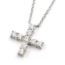 Harry Winston Mini Cross Pendant Pt950 w/ Diamonds