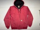 Carhartt Hooded Jacket Quilt Lined WJ130 624 Crabapple Pink Women's Size Small