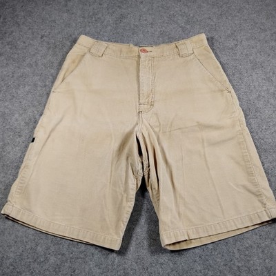 Vintage Y2K Ambiguous Industries Mens Tan Corduroy Skate Shorts Size 32 Baggy