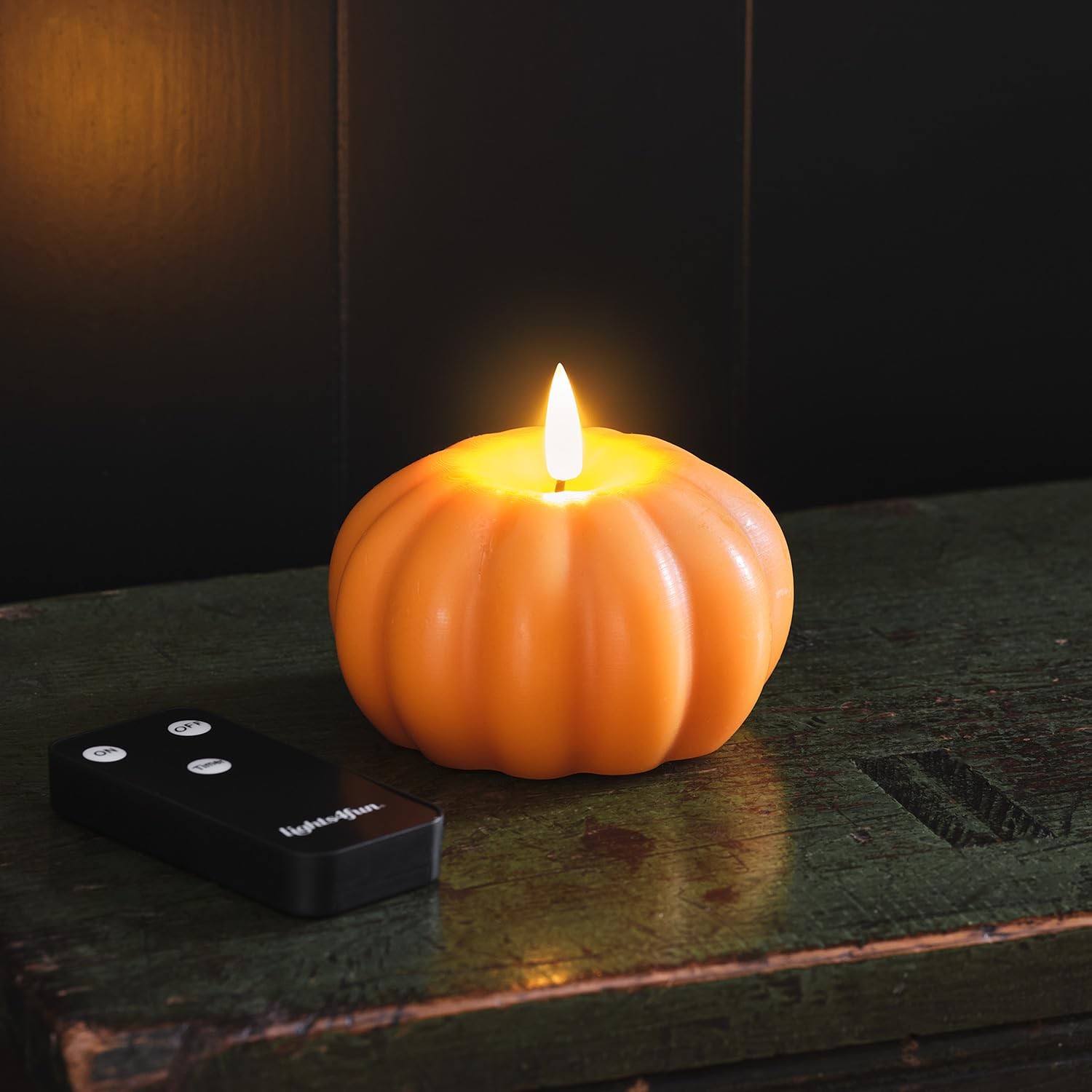 Bougie sans Flamme Citrouille LED TruGlow Décoration Automne Veilleuse Piles