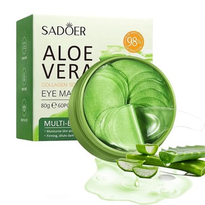 60pcs Aloe Vera Collagen Eye Mask Anti Dark Circles Eyes Bags Moisturizing Anti-