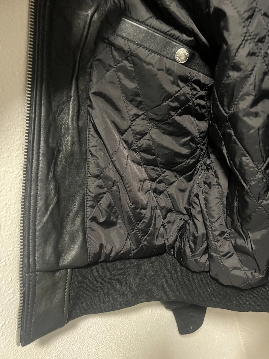 Chaqueta Bomber Schott LC Jet Cuero Negro Cremallera Talla S