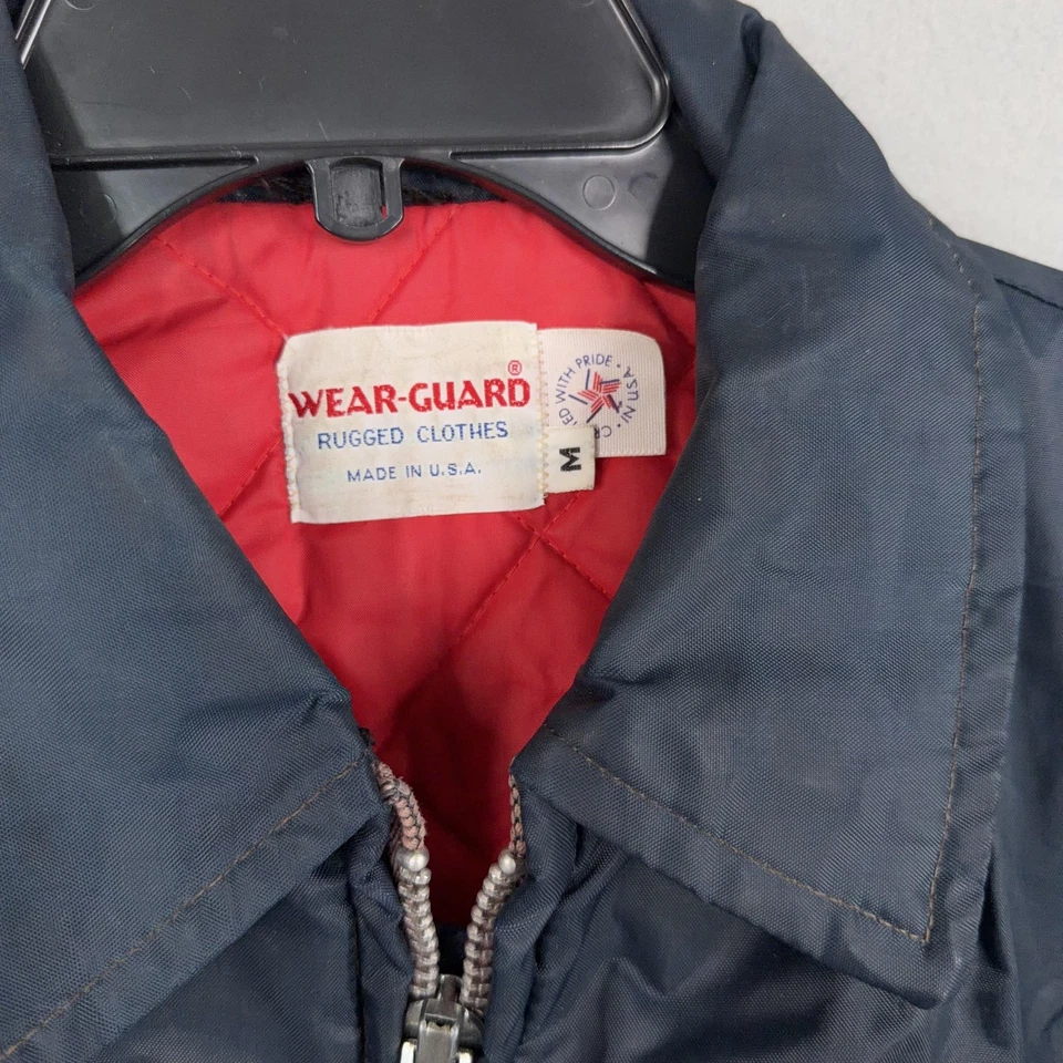 Vintage Wear Guard Jacket Mens Medium Blue Quilted Lined Work Coat Union 80s - Image 4 of 4