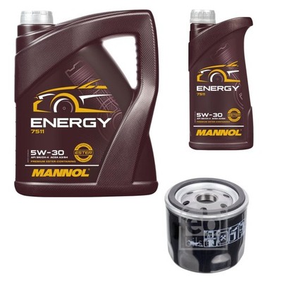Inspektionspaket 6L Energy 5W-30 für Fiat Punto 1.2 60 Palio Weekend Lancia Y