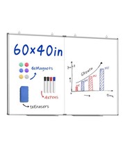 60"X 40" Large Magnetic Dry Erase Whiteboard, Wall Hanging Board with 4 Pens ...