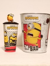 AMC  Minions Movie The Rise of Gru Popcorn Tin Bucket & Soda Cup With Minion #2