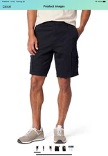 Signature Gold by Levi Strauss men's cargo shorts black size 30