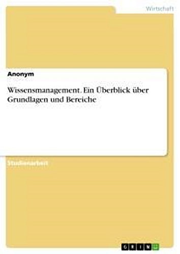 Wissensmanagement. Ein ÜBerblick üBer Grundlagen Und Bereiche Anonym-image