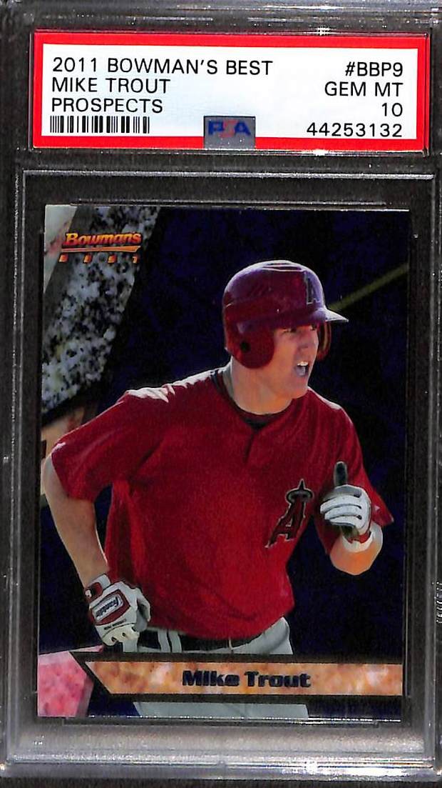 2011 Bowman's Best #BBP9 PROSPECTS MIKE TROUT PSA 10 GEM-MT 44253132