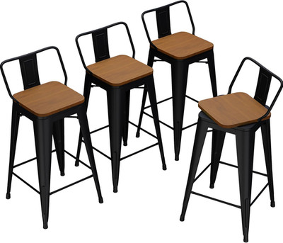 24 Inch Swivel Bar Stools Set of 4 Counter Height Stools Industrial Metal Barsto