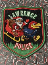 lawrence kansas Police Christmas Hawks Patch