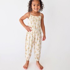 NWT Posh Peanut Pandora Jumpsuit Size 7-8 Gold Foil Butterfly Sun Boho