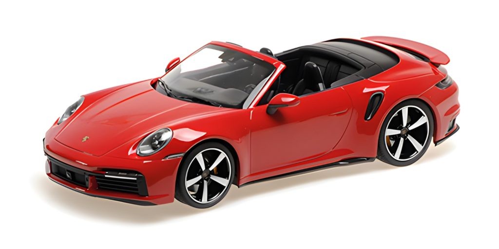 Minichamps 155069084 1:18 Porsche 911 (992) Turbo S Cabriolet, Red