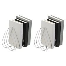 2 Pcs Folder Organizer Stand, 7 Slot Metal Heart Shaped File Rack, Silver Tone