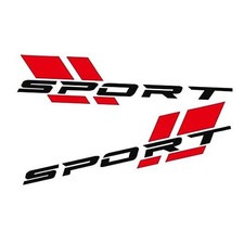 Sport Letter Decal for Car, Reflective Automotive Exterior Sticker, Red black