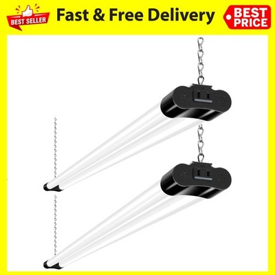 2 Pack 4FT Linkable LED Shop Light for Garage, 4400Lm, 4FT 42W, 5000K Daylight L