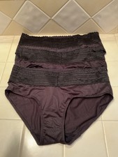 Warner's No Muffin Top 3 Pk Hipster Black Panties NO TAGS Sz Med FITS LIKE SMALL