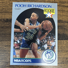 nba hoops 1990-91 pooh richardson rookie rc #190 minnesota timberwolves