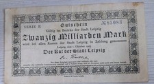 Leipzig 20 Milliarden Mark 1923 Notgeld