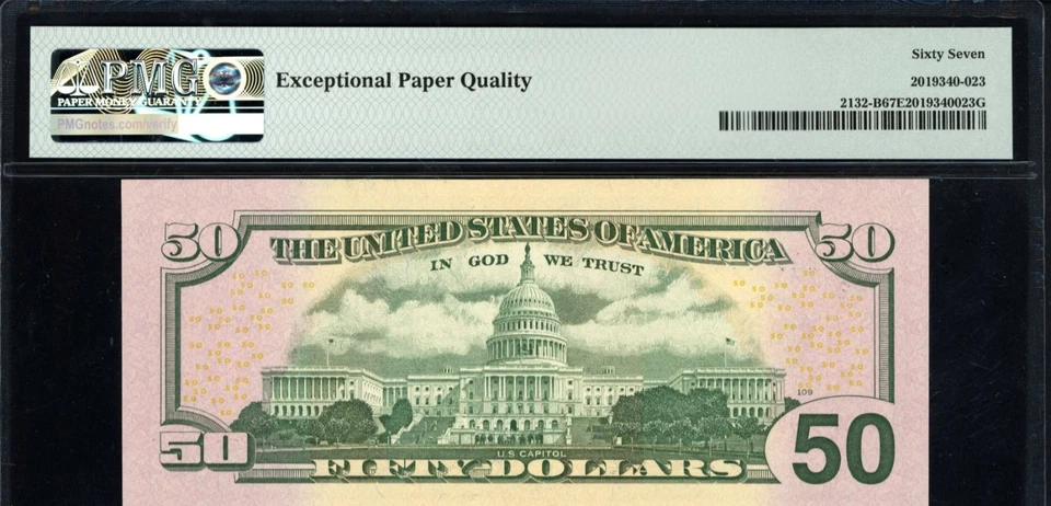 Fr. 2132-B (MBD Block) 2013 $50 New York Note PMG Superb Gem Unc 67 EPQ - Image 2 of 2