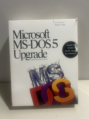 Vintage Microsoft MS-DOS 5.0 Upgrade 3.5'' Software Operating System Disks