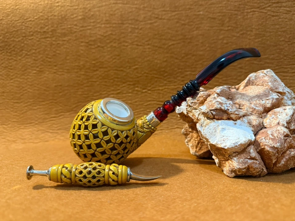 Tubo de espuma de mar diseño exclusivo forma de manzana con manipulación personalizada y estuche ajustado Foto 4 de 4