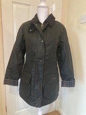 Image of Barbour Classic Olive beadnell wax jacket coat size 8 BNWT