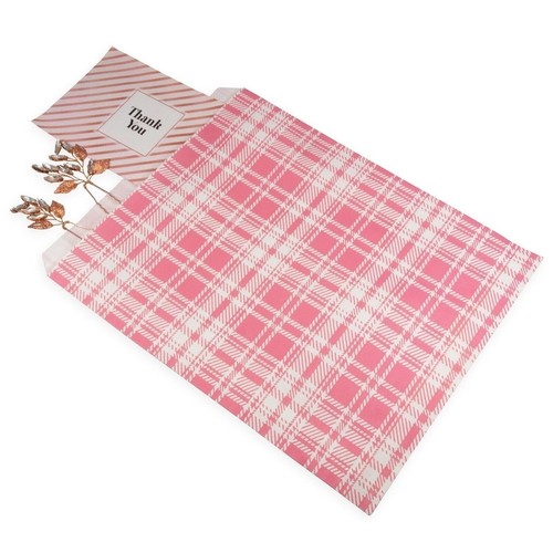 Karo-rosa Papier Geschenktüten - Einkaufs-/Verkaufs-/Tragetaschen - Bild 4 von 10