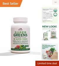 Vegetarian Super Greens Vegicaps - Probiotic Power in Every Capsule, 30 Servings