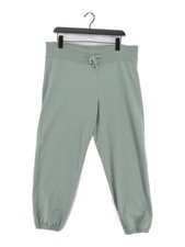 Hush Women's Sports Bottoms UK 14 Green Cotton with Elastane Tapered Sweatpants