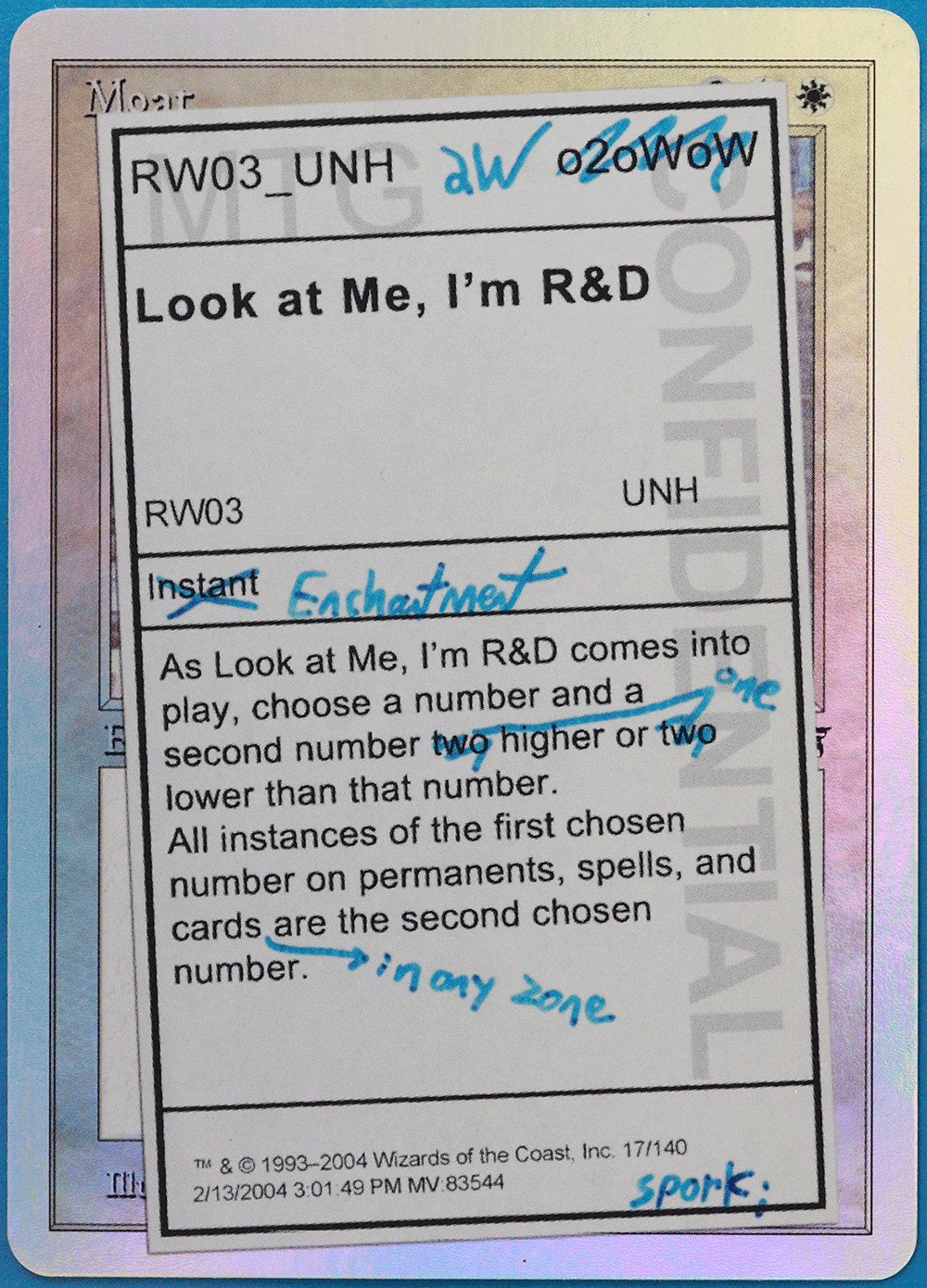 Look at Me, I'm R&D FOIL Unhinged NM White Rare MAGIC CARD (ID# 495824) ABUGames