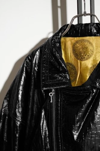 Vintage 90s GIANNI VERSACE Leather Biker Jacket Men's image 3