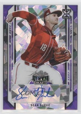 2021 Leaf Metal Draft Purple Crystals /10 Sean Burke #BA-SB1 Auto 0c2t