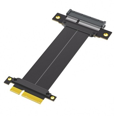 PCIE4.0 4X GPU Extension Cable 180 Degree to 180 Degree Ribbon Extender Adapter