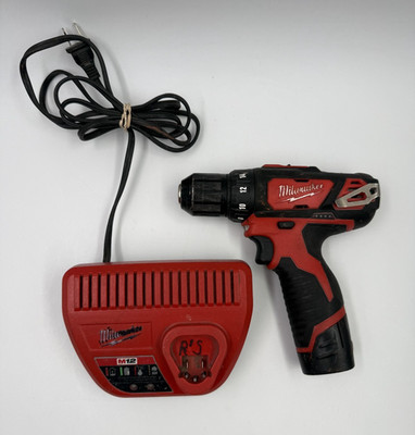 Milwaukee M12 2407-20 Cordless Drill/Driver - Red w/ Battery and Charger *READ*
