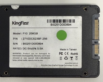 KingFast F10 256GB 2.5'' SATA III Internal SSD 2710DCS23BF-256 6Gb/s