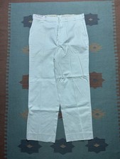 Vintage 40s 50s cotton chino work pants white milkman twill button fly NOS 37x31