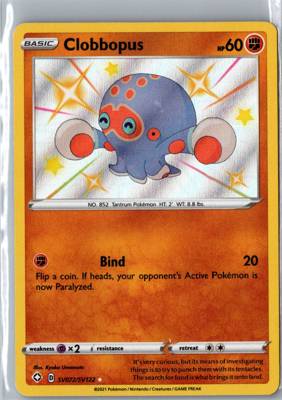 Clobbopus Shiny Holo Rare Shining Fates: Shiny Vault SV072/SV122 NM