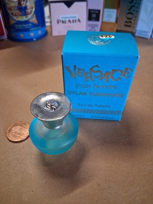 VERSACE pour femme DYLAN TURQUOISE Eau De Toilette EDT Mini Splash .17oz/5ml