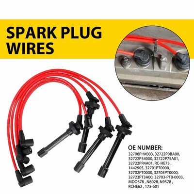 10.2mm Spark Plug Wires Set For 1994-2002 HONDA SOHC ACCORD L4