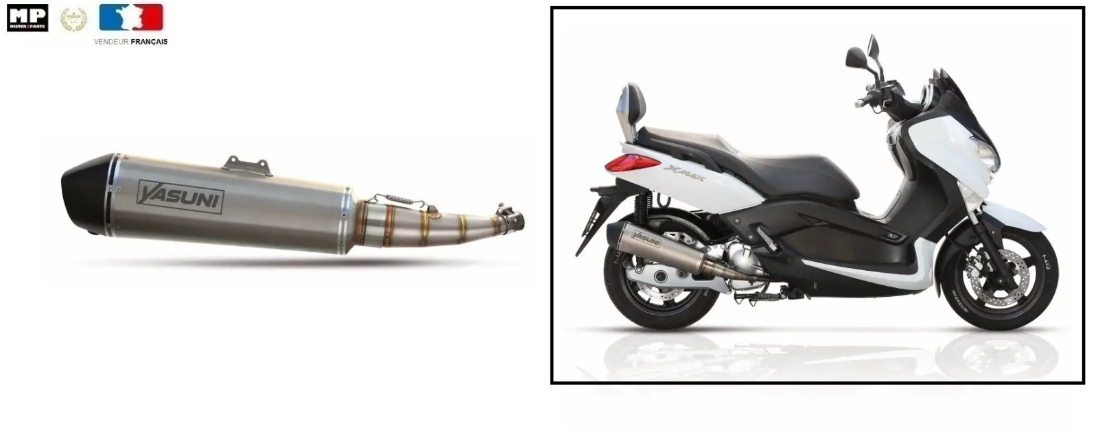 Silencieux d'échappement YAMAHA Xmax 125 et X-City pour modèles de 2012 à 2020
