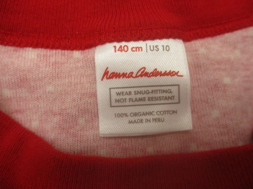 Top de pijama Hanna Andersson talla 10 niñas Navidad 100 % algodón orgánico 452 Foto 4 de 4
