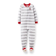 NWT CARTER'S Toddler Boys Sz 4T Christmas Santa Winter Fleece Footed Pajamas