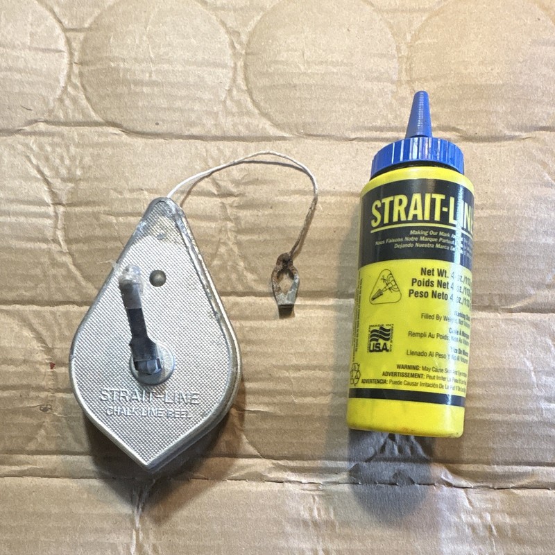 Vintage Strait-line Chalkline Reel/ Plumb Bob W/Chalk Bottle (1) New
