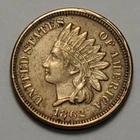 #1 "about uncirculated++" Nicer Low Mintage 1862 Indian Head Cent, cleaned