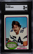 1976 Topps Randy White Rookie SGC 3 VG RC #158 Football Card. rookie card picture