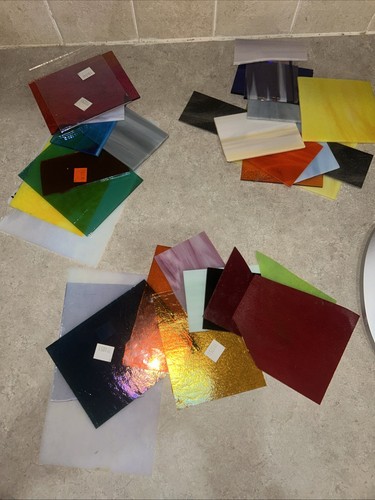 Assorted Stained Glass Sheet Scrap Pieces Lot - Mixed Colors. Price Per 1-2 Lb